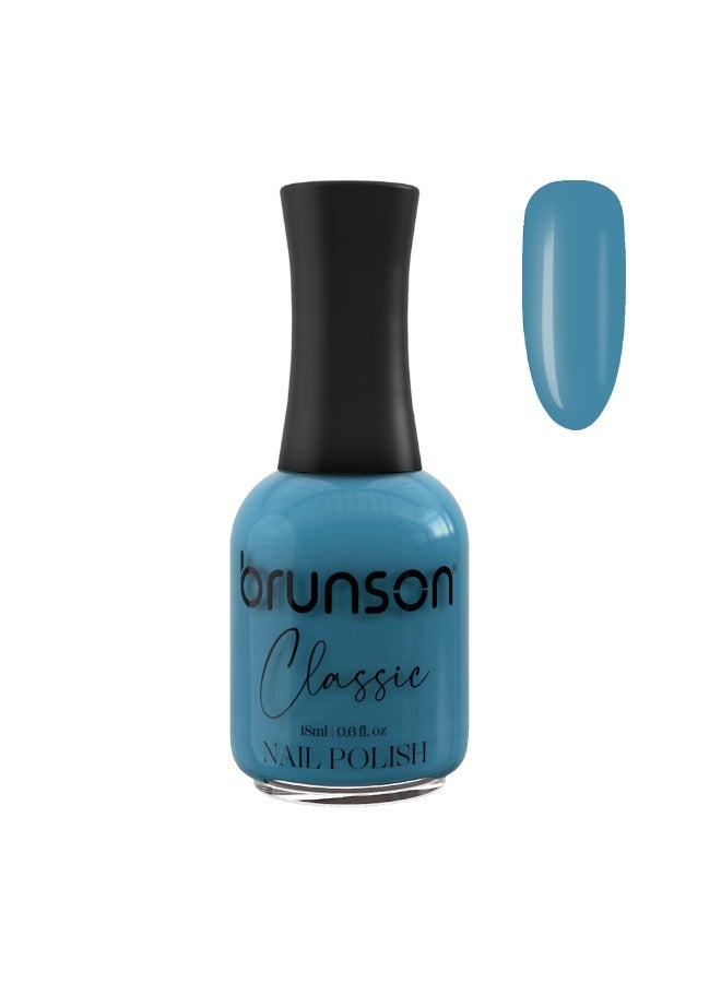 Brunson Classic Nail Polish 18ml Fast Dry Nail Lacquer Nail Harderner Normal Polish Glossy Gel Effect Quick Air Dry Long-Lasting Natural Nail Enamel Salon Quality Manicure Pedicure Regular Polish - Image 1